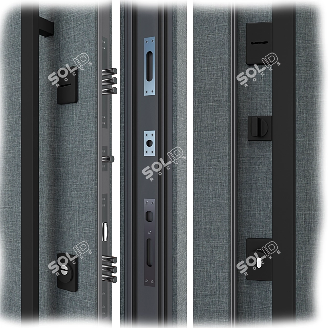 Modern Aluminum Entry Door Nova013 3D model image 2