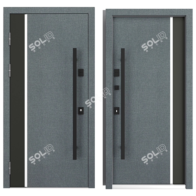 Modern Aluminum Entry Door Nova013 3D model image 3