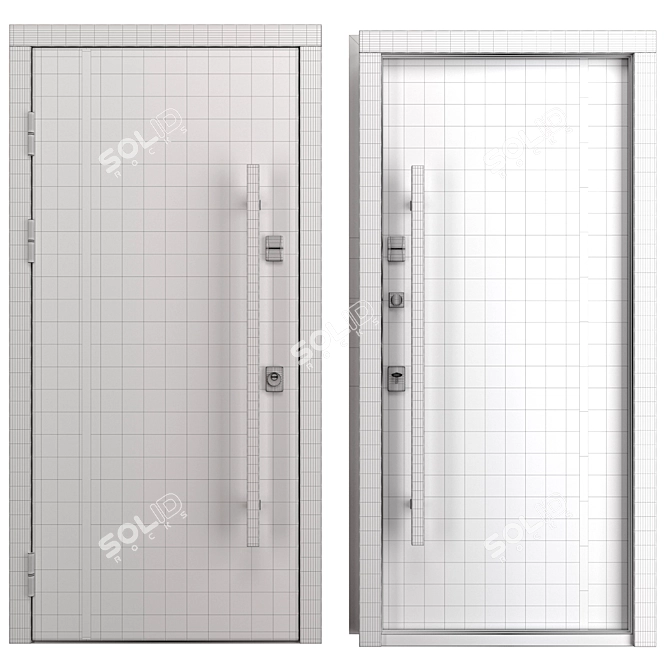Modern Aluminum Entry Door Nova013 3D model image 4