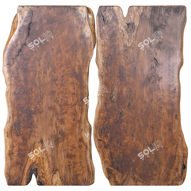 Slab Wooden Table Texture 4K 3D model image 4