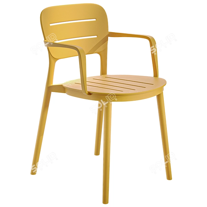 Modern Outdoor Grey Chair 3D model image 2