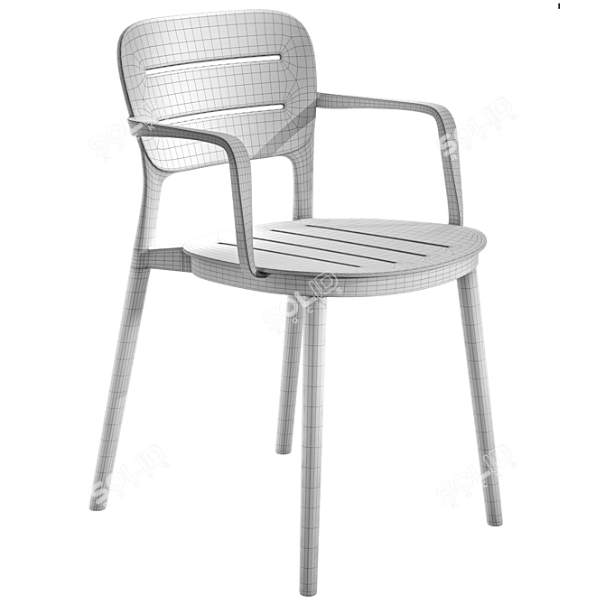 Modern Outdoor Grey Chair 3D model image 5