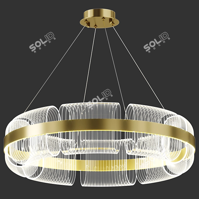 Elegant Bangle Rings Chandelier 3D model image 4