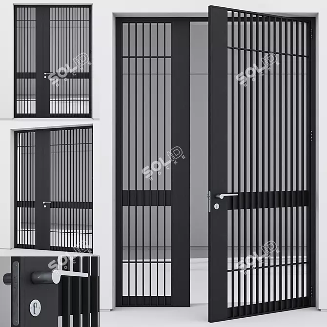 Corona Aluminium Door 176 Render 3D model image 1