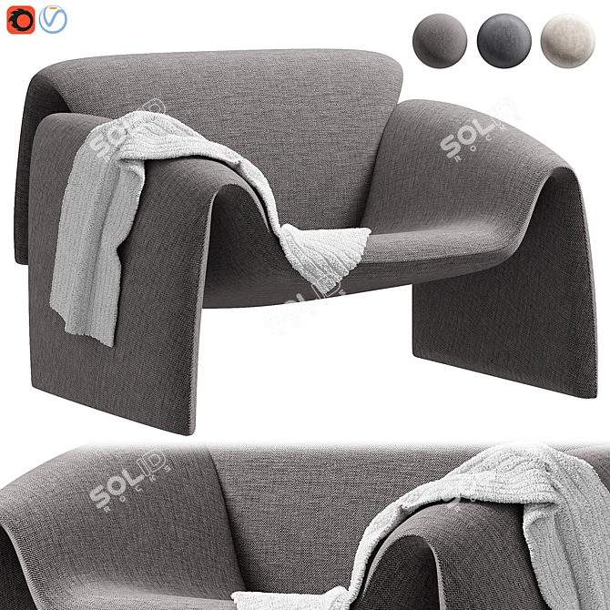 Le Club Armchair: Modern Design Comfort 3D model image 1