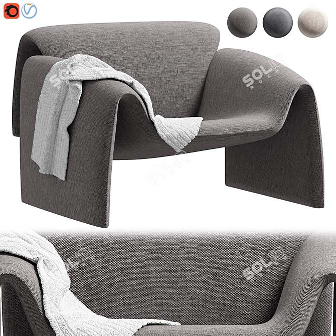 Le Club Armchair: Modern Design Comfort 3D model image 2