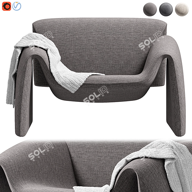 Le Club Armchair: Modern Design Comfort 3D model image 3