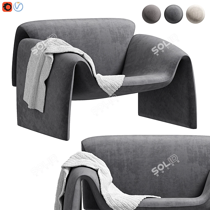 Le Club Armchair: Modern Design Comfort 3D model image 4