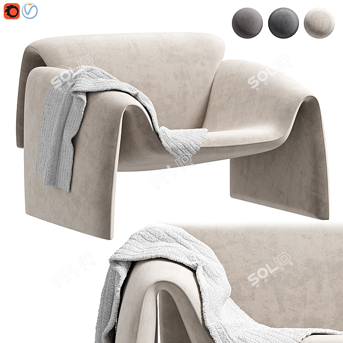 Le Club Armchair: Modern Design Comfort 3D model image 5