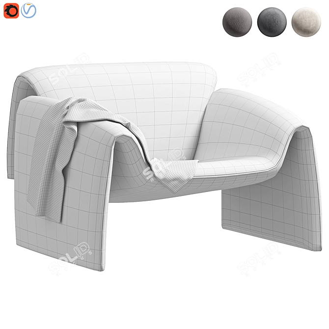 Le Club Armchair: Modern Design Comfort 3D model image 6