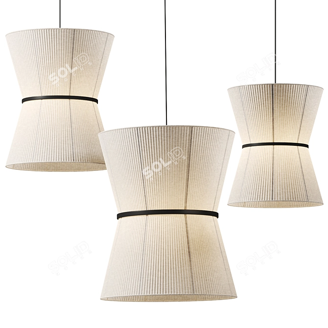 Modern Fabric Tokio Lighting Fixture 3D model image 1