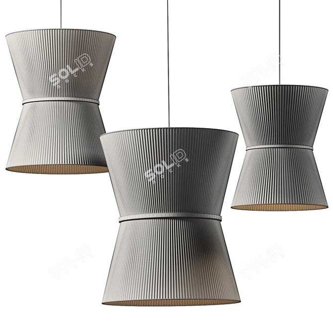 Modern Fabric Tokio Lighting Fixture 3D model image 4