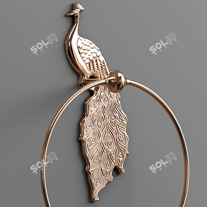 Elegant Ida Peacock Bathroom Set 3D model image 3