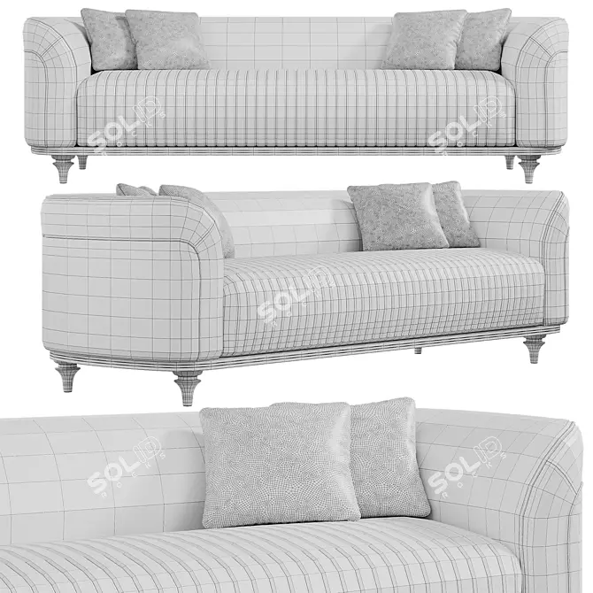 Elegant Gold Sofa 3Ds Model 3D model image 2