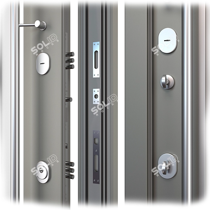 Modern Aluminum Entry Door Nova_019 3D model image 2