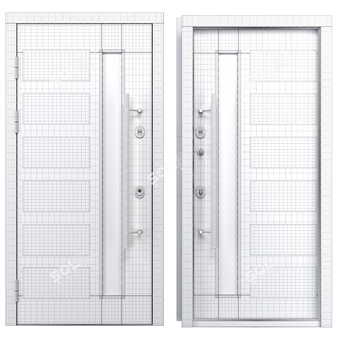 Modern Aluminum Entry Door Nova_019 3D model image 4