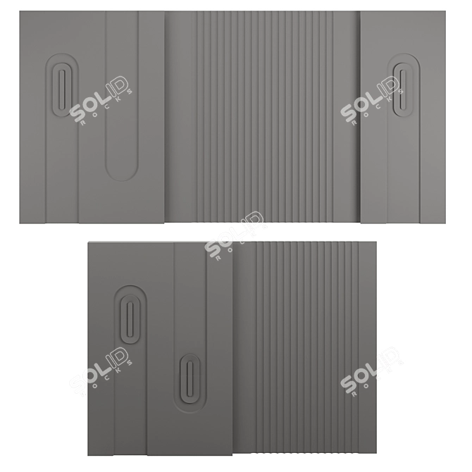 Modern 3D Decor Wall Panels 3D model image 5