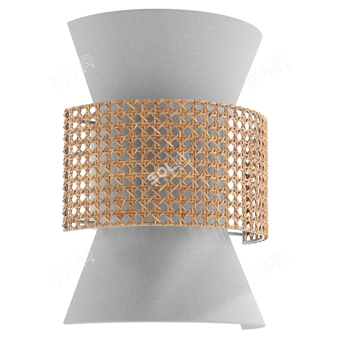  Rattan Accent Wall Sconce 3D model image 1