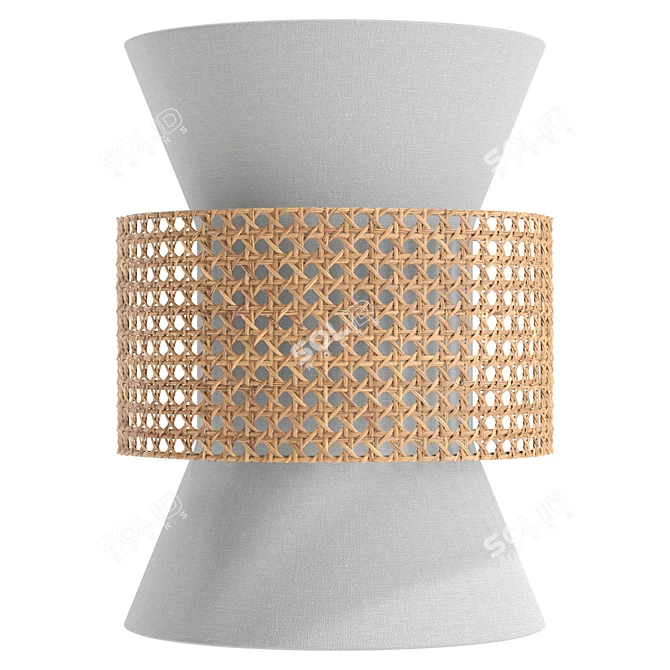  Rattan Accent Wall Sconce 3D model image 2