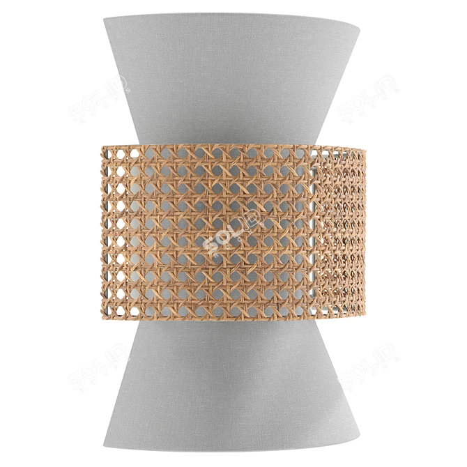  Rattan Accent Wall Sconce 3D model image 4