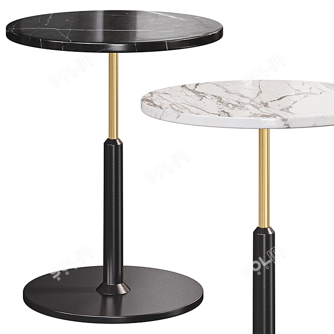 Sleek Black Round Bar Table 3D model image 1