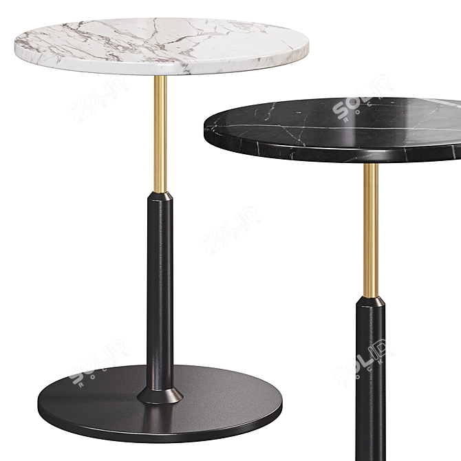 Sleek Black Round Bar Table 3D model image 2