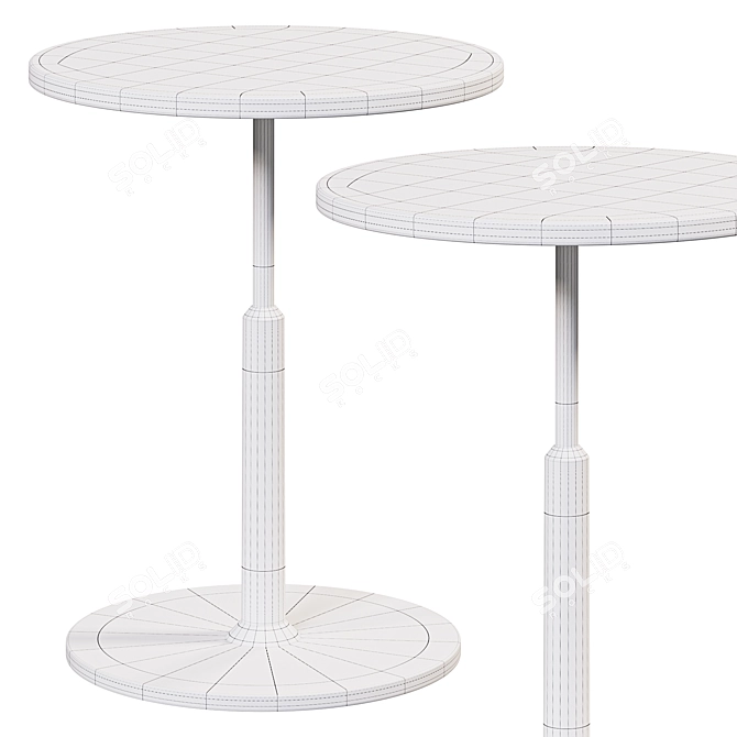 Sleek Black Round Bar Table 3D model image 3