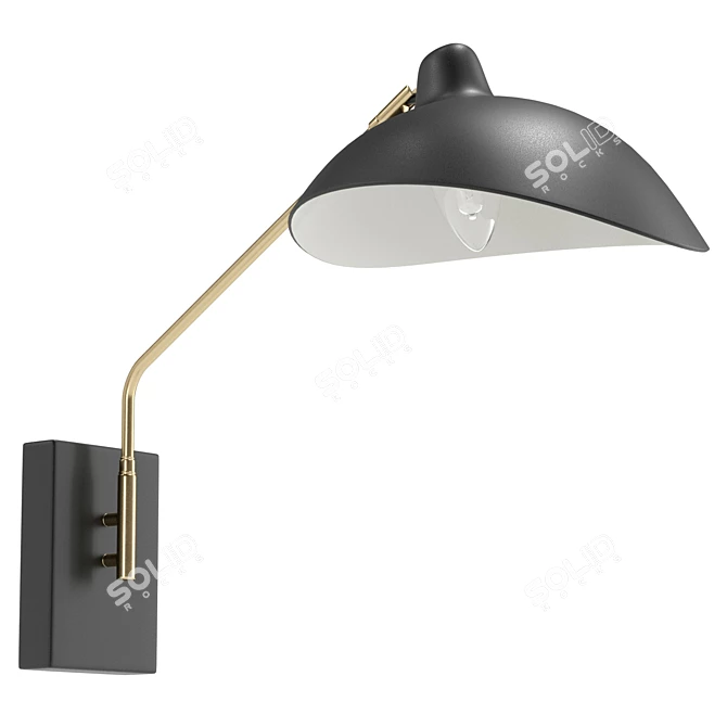 Swing Arm Sconce with UVs 3D model image 1