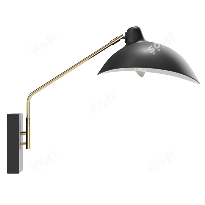 Swing Arm Sconce with UVs 3D model image 2