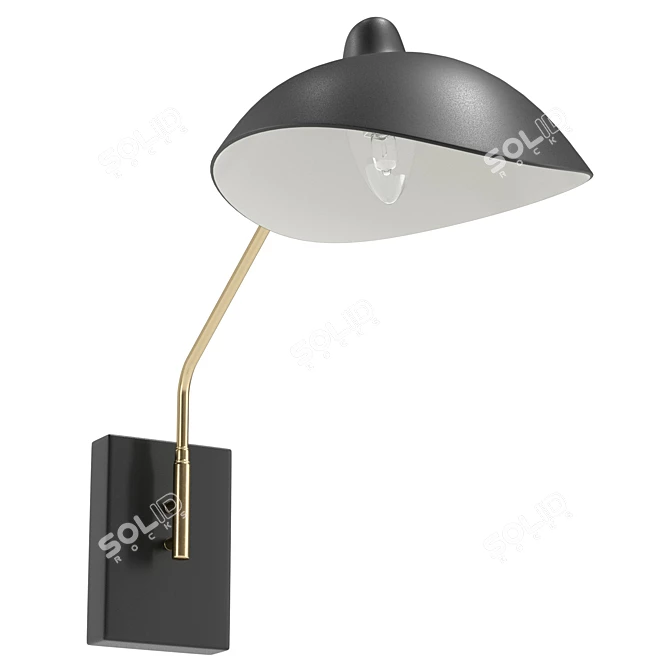 Swing Arm Sconce with UVs 3D model image 3