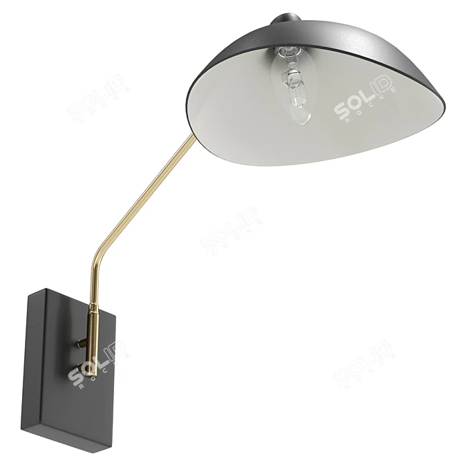 Swing Arm Sconce with UVs 3D model image 5