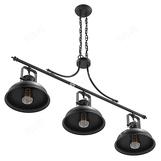 Rustic Dome Pendant Light Fixture 3D model image 5