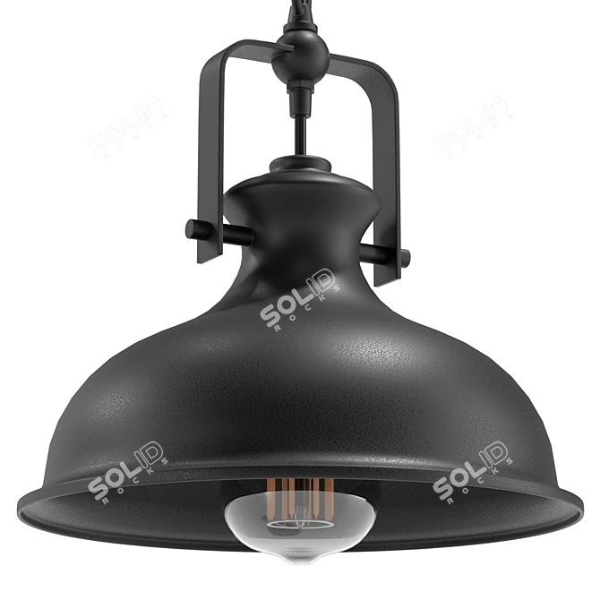 Tech-Savvy Single Dome Pendant 3D model image 1