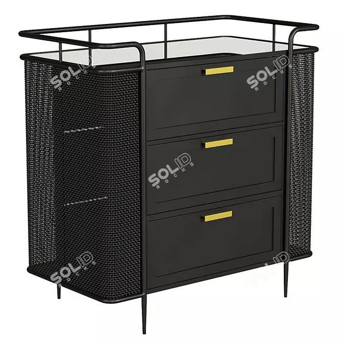 Modern Fence Dresser 3D model image 1