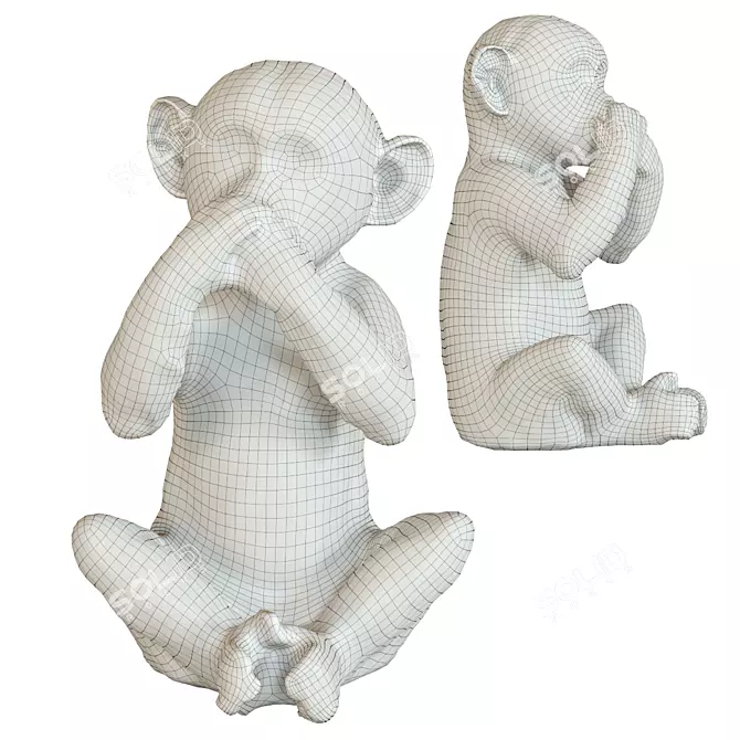 Lively Monkey Money Box 3D model image 2