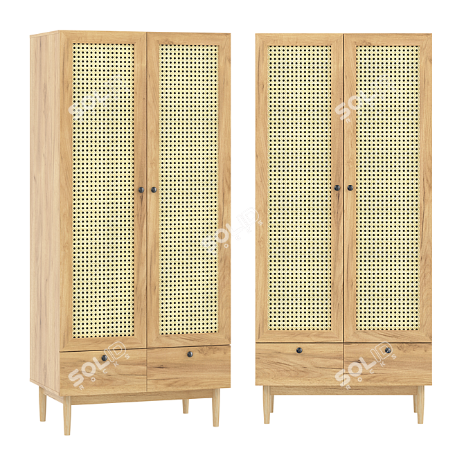 Modern Rustic Wardrobe, 3D Model 3D model image 1