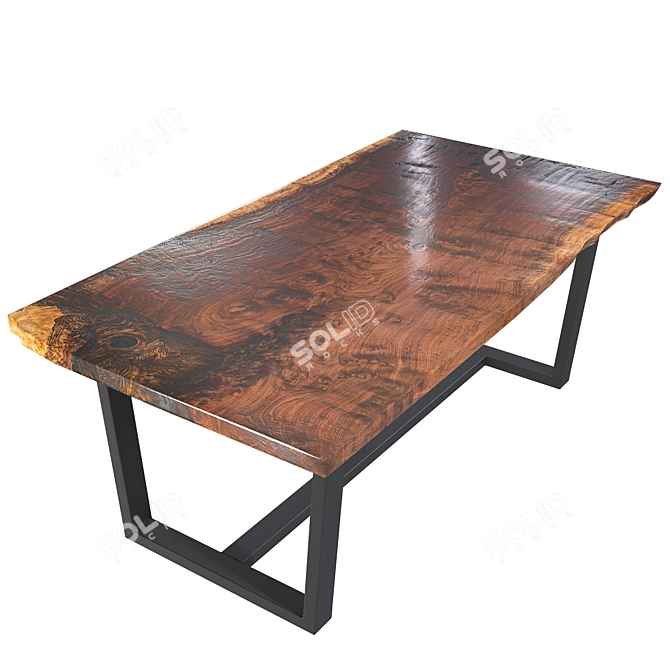 Slab Wooden Table | High-resolution Texture 3D model image 2