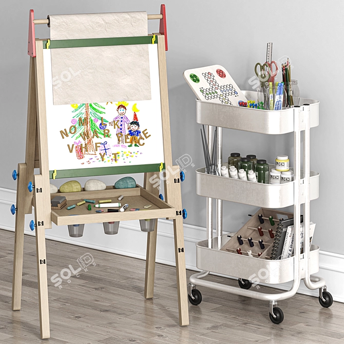 Kids Easel & Raskog Station 3D model image 2