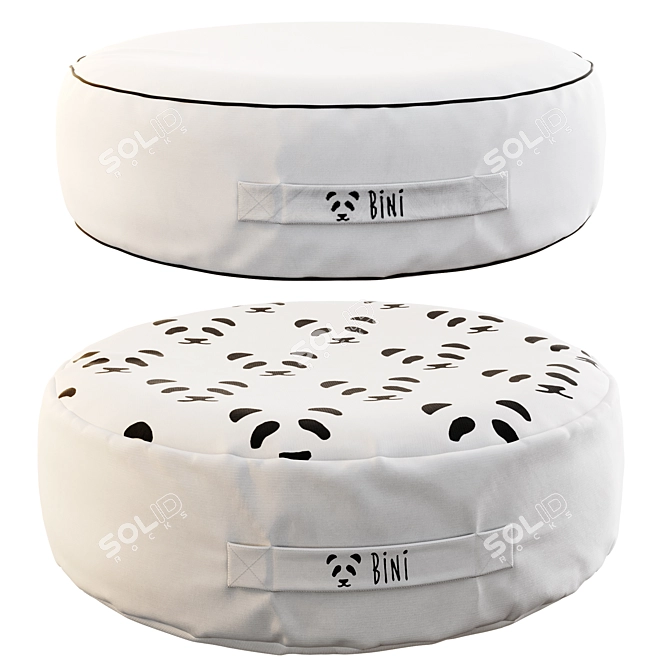 BINI Pandas Kids Pouf Set 3D model image 3