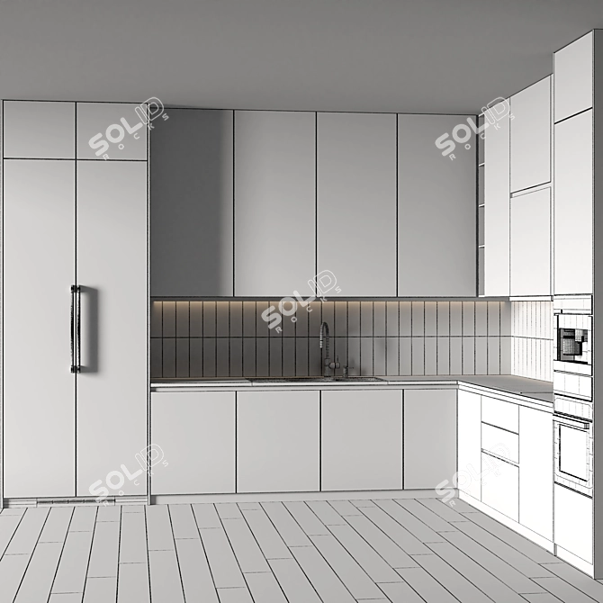 Modern Kitchen 3D Model 2015 3D model image 4