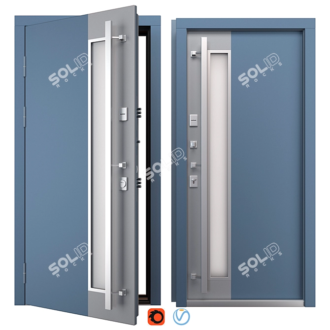 Title: Aluminum Entry Door Nova_028 3D model image 1