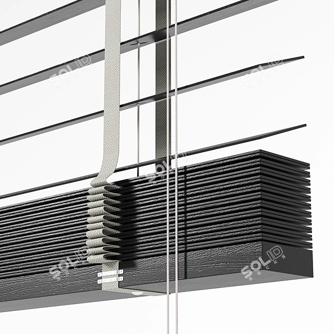 Handcrafted Wooden Blinds Set 04 3D model image 3