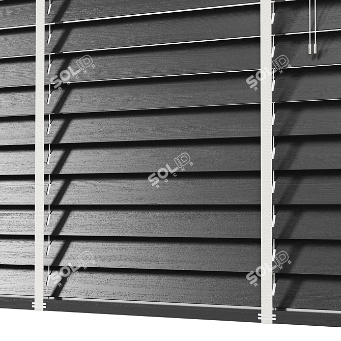 Handcrafted Wooden Blinds Set 04 3D model image 5