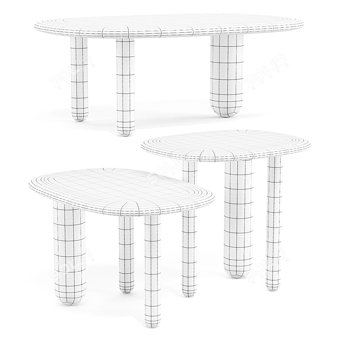 Driade Tottori Coffee Tables 3D model image 5