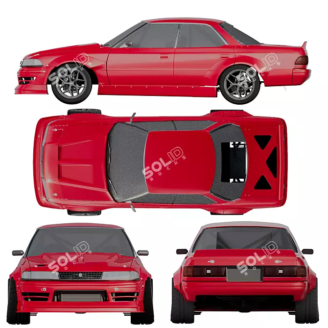 Toyota Mark II X80 TurboSmooth 3D model image 5