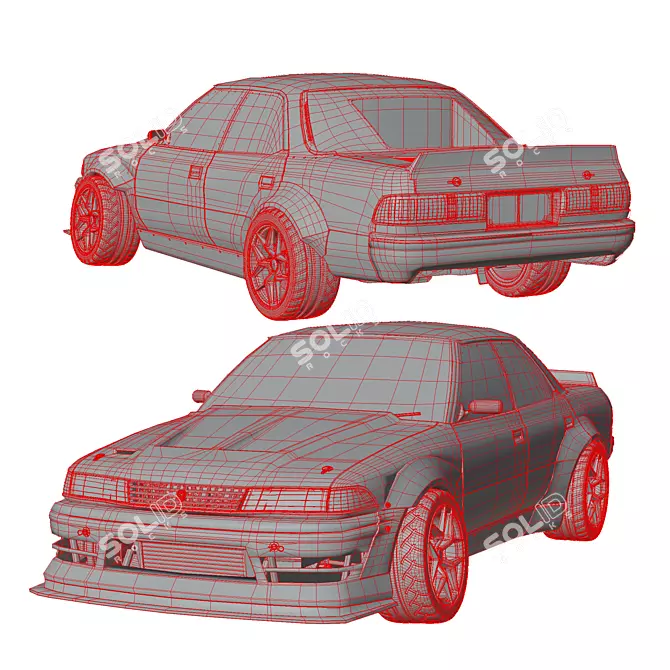 Toyota Mark II X80 TurboSmooth 3D model image 6