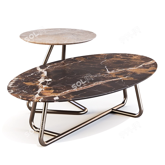 Alef Coffee Side Table Set 3D model image 2