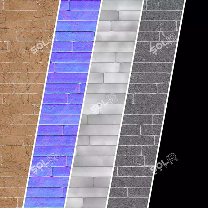 Seamless Stone Wall Materials 4k 3D model image 4