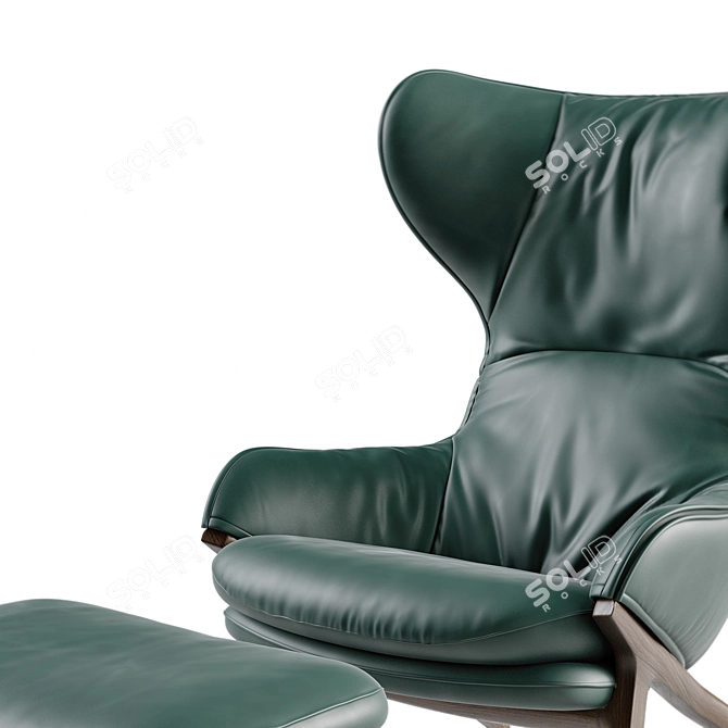 Swedish Modern Outdoor Lounge Chair 3D model image 5