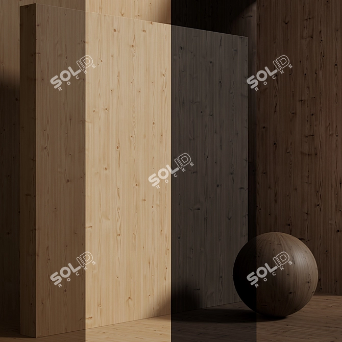 Seamless Pine & Spruce Wood Material Set 3D model image 1